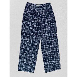 Reformation Wide Leg Pants Blue White dots print Size 2